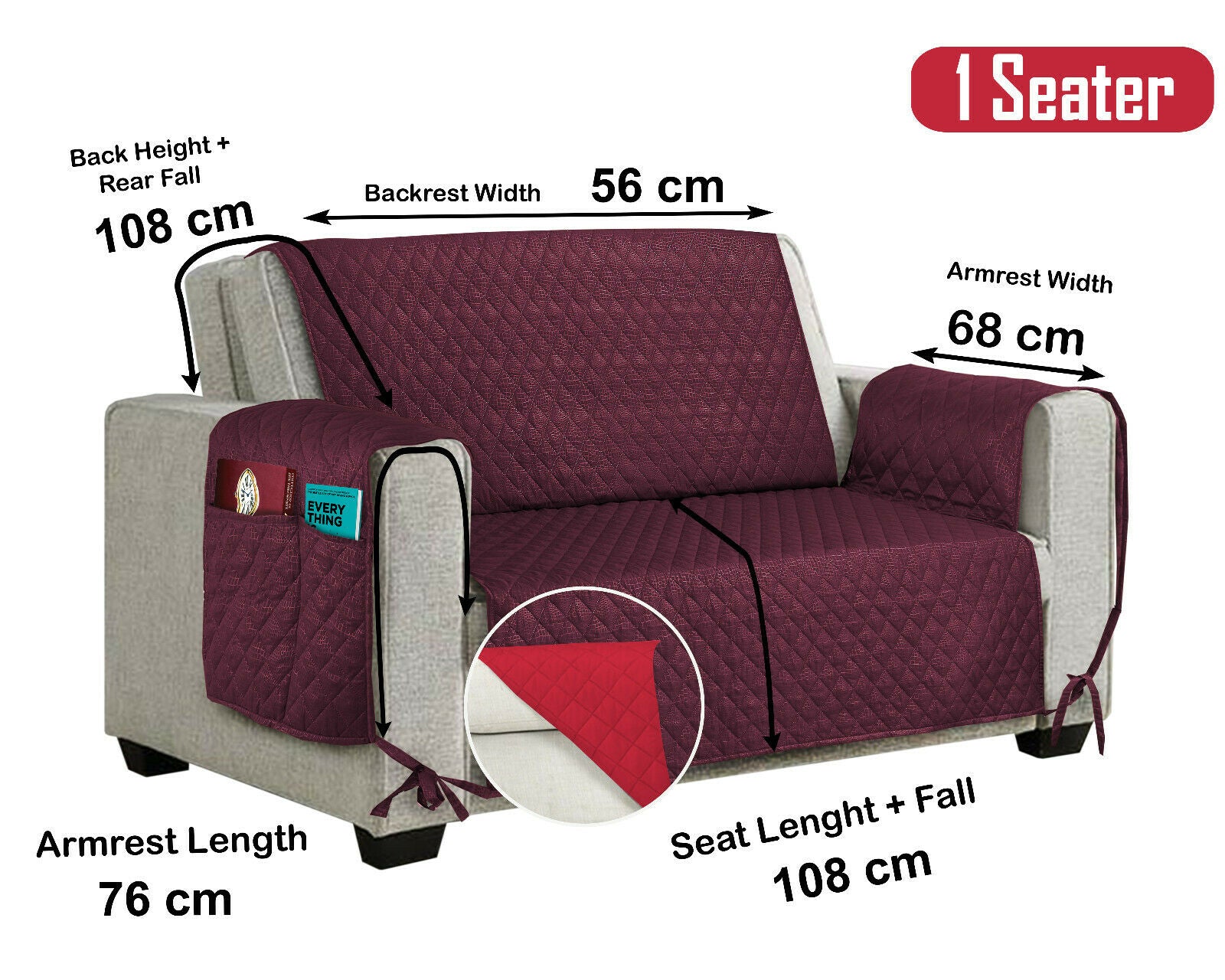 Sofa Cover Quilted Throw Washable Pet Furniture Protector Couch 1/2/3 Settee