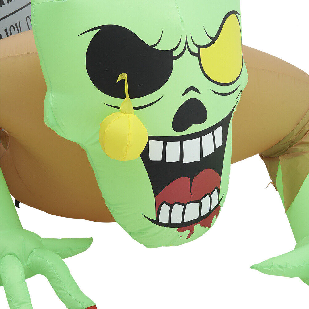 Halloween Scary Zombie Ghost Roly-Poly Toy Inflatable LED Lights Courtyard Prop