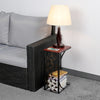 UK 2pcs C Shaped Sofa Side Table End Table Coffee Table Living Room Leaf Pattern
