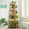 Bamboo Wooden Corner Storage Shelf Rack Ladder Shelving Unit Display Plant Stand