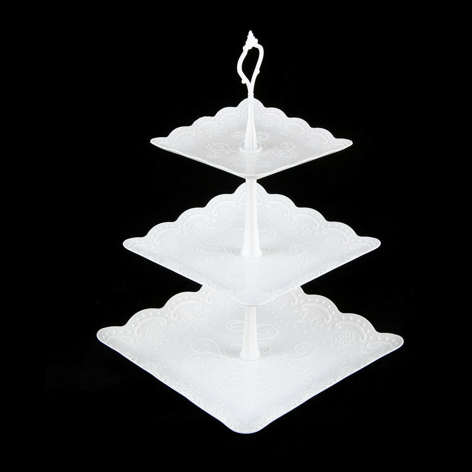 3 Plastic Tier Cake Stand Afternoon Tea Wedding Plate Party Tableware Display