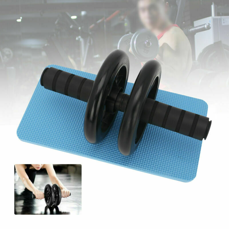 Ab Abdominal Exercise Fitness Gym Strength Training Roller Wheel W Knee Pad Mat