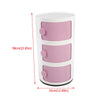 3 Tier ABS Plastic Round Storage Unit Beside Drawers Office Bathroom Cabinet
