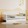 3ft Single Bed Wooden Day Bed Trundle Bed with Pull Out Trundle Guest Bed HT