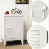 1 Pair Vintage Industrial Bedside Tables Retro Locker Side Cabinets White