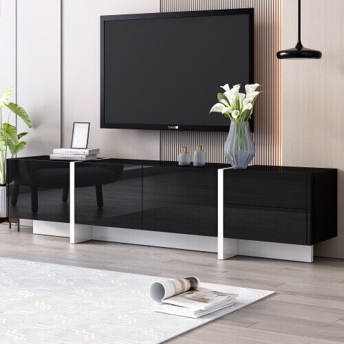 TV Stand Cabinet Unit Modern High Gloss 190cm with 3 doors and 2 drawers HT