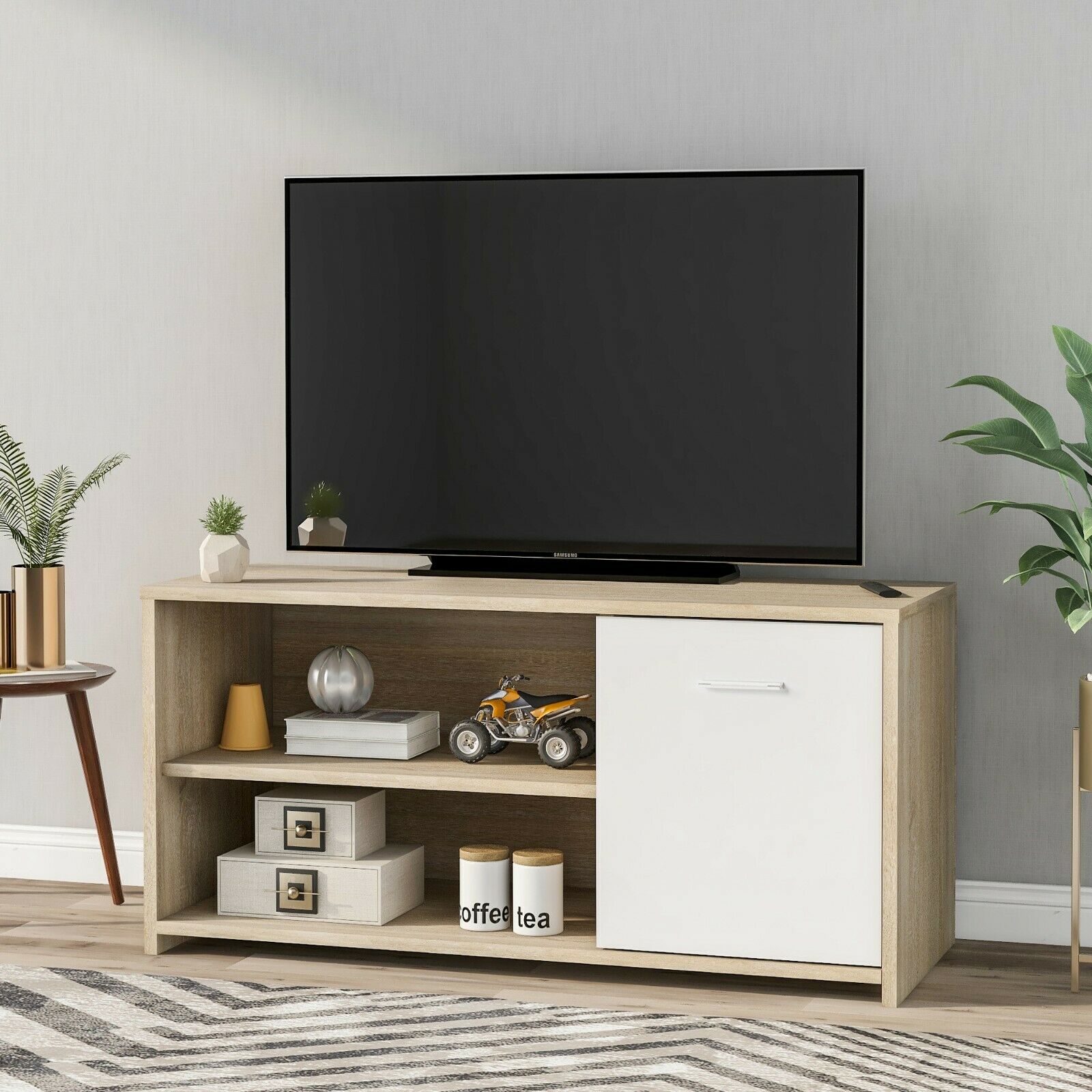 Modern Unit Wooden TV Cabinet Stand Unit Table With Shelves Cupboard Furniture