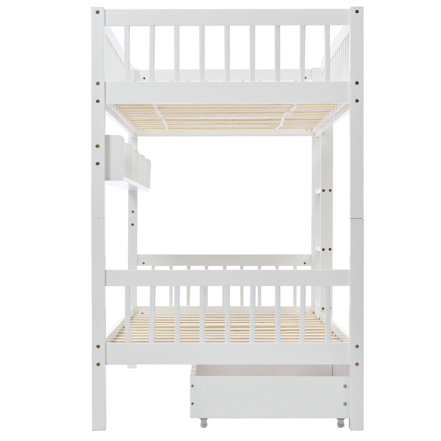 3ft Single Bunk Beds Pine Wood Kids Furniture Bed Frame High Sleeper w/Drawer HT