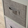 Grey Wooden Storage Unit 4 Drawer Fabric Basket Chest Organiser Bedroom Storage