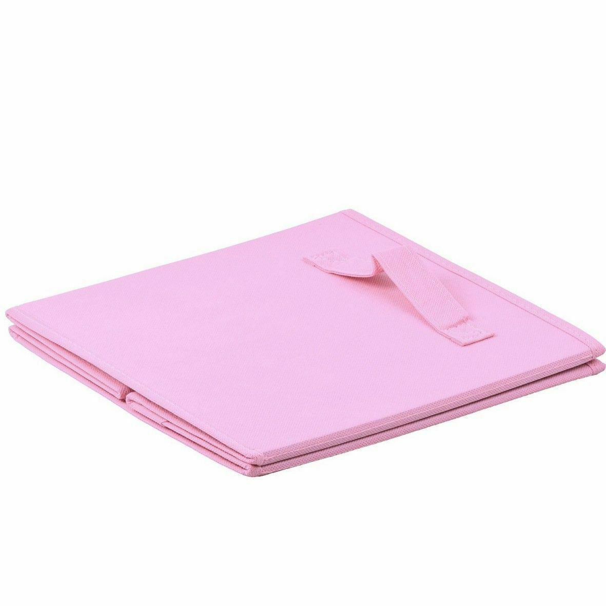 6Pcs Foldable Storage Collapsible Box Home Clothes Organizer Fabric Cube Pink