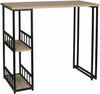 Bar Table Bistro Table MDF Metal Dining Table with 2-Tier Storage Rack Shelves