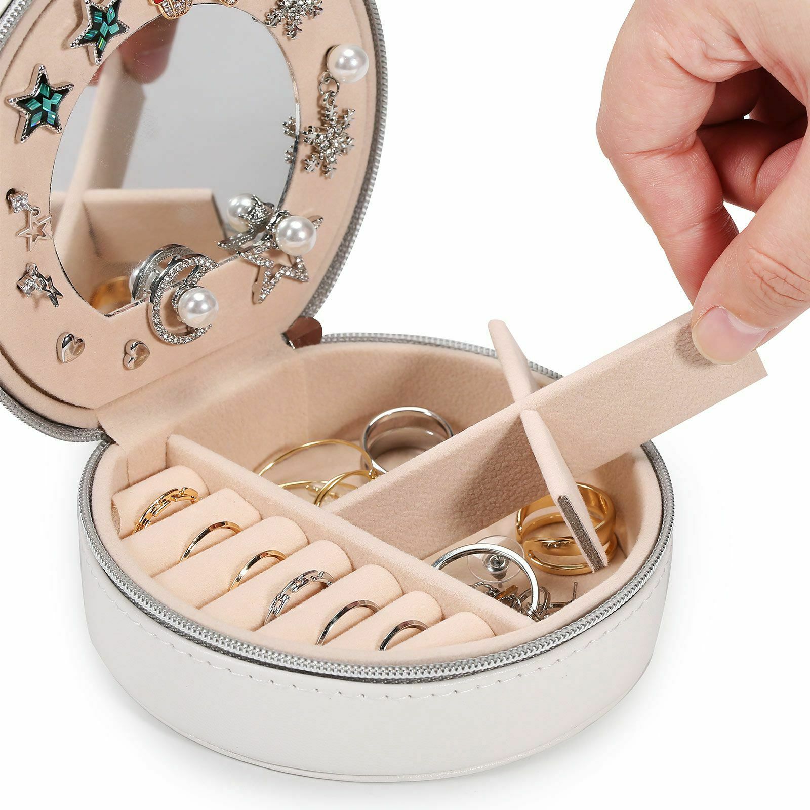 Portable Travel Jewelry Box Storage Jewellery Ring Organizer Case Mini