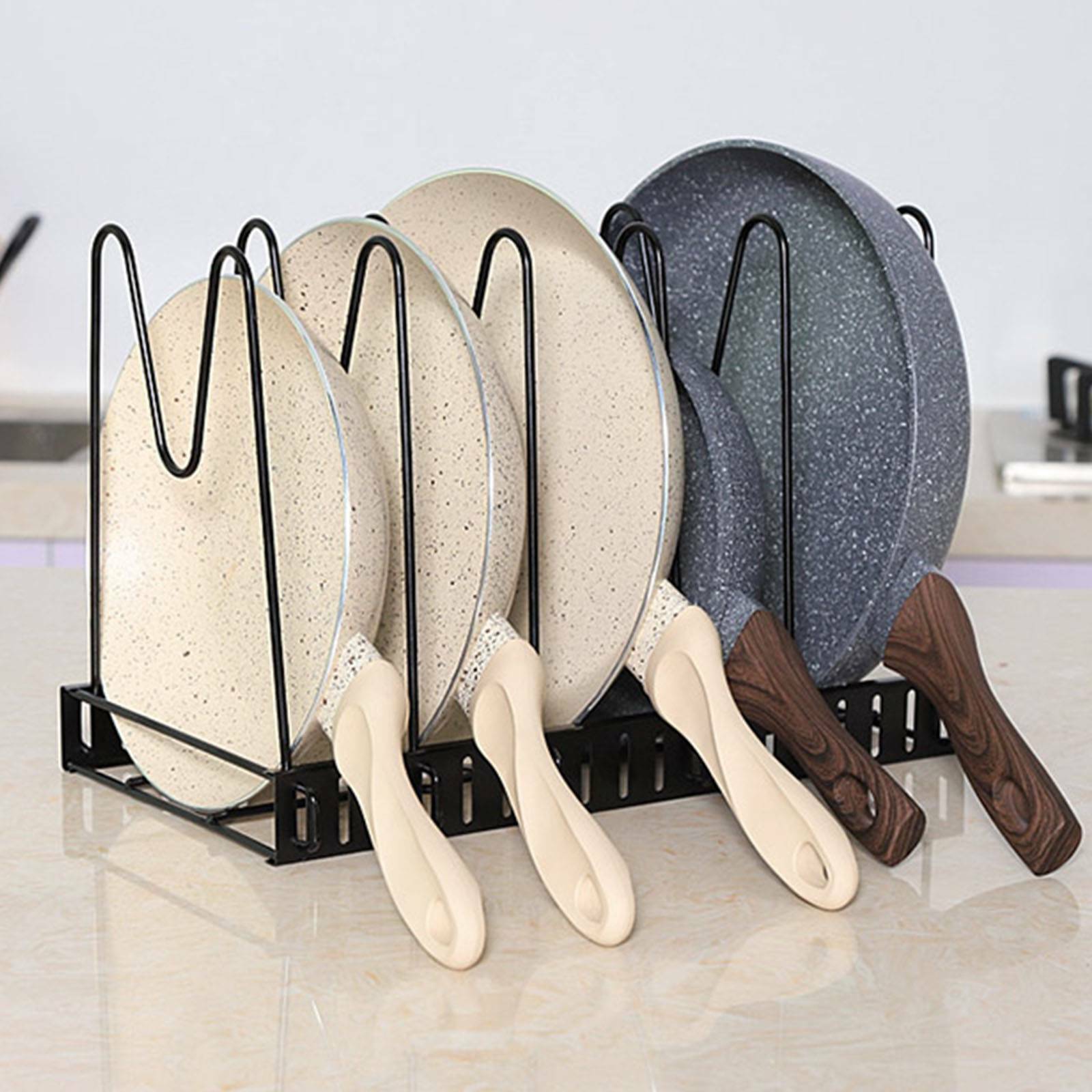 8 Tier Cupboard Kitchen Cabinet Storage Organiser Rack Pan Stand Pot Holder
