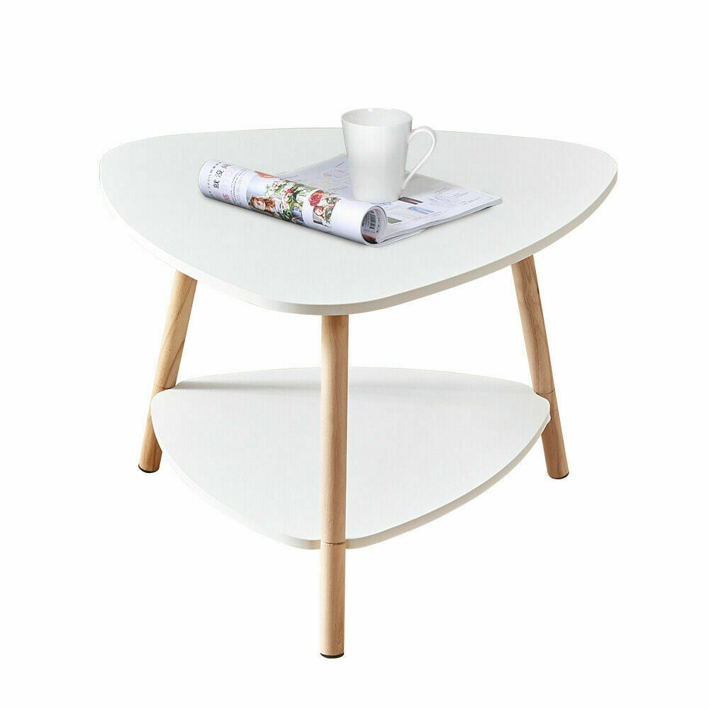 2 Tier Coffee Sofa Side End Table Modern Tea Desk Storage Shelf for Living Room