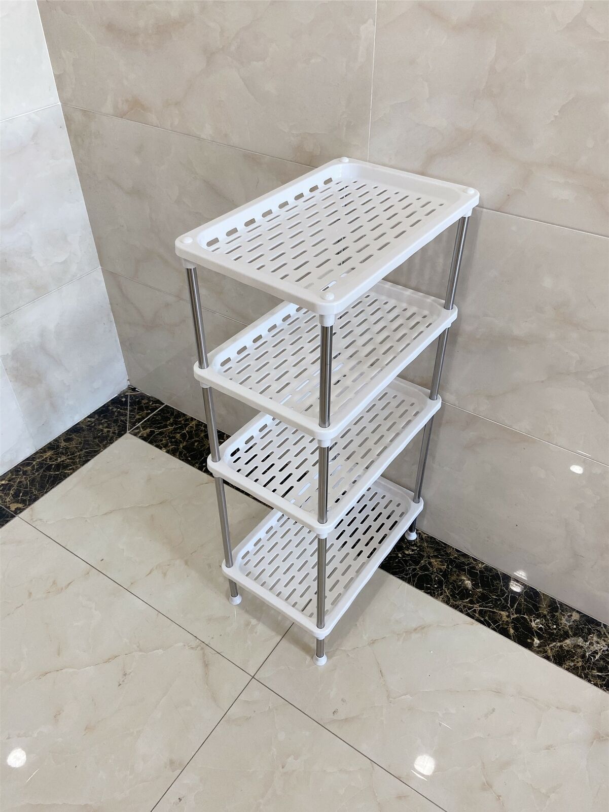 Large 4 Tier Shelving Unit Kitchen Storage Rack Standing Shelf Organiser Stand