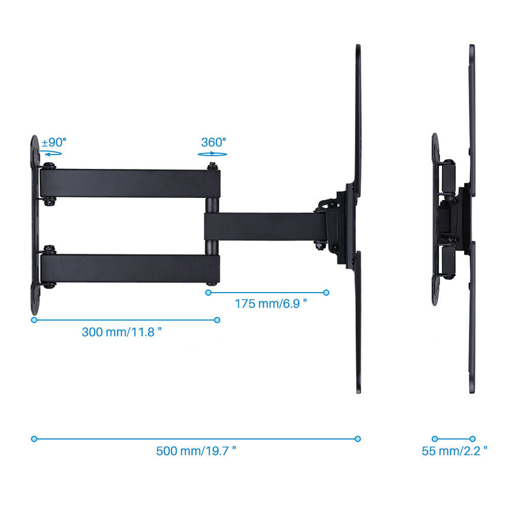 Full Motion TV Wall Mount Articulating Bracket for 32 37 40 42 46 50 TCL Sony LG