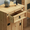 Corona Bedside Cabinet 1 Drawer 1 Door Mexican Style Solid Waxed Pine Unit