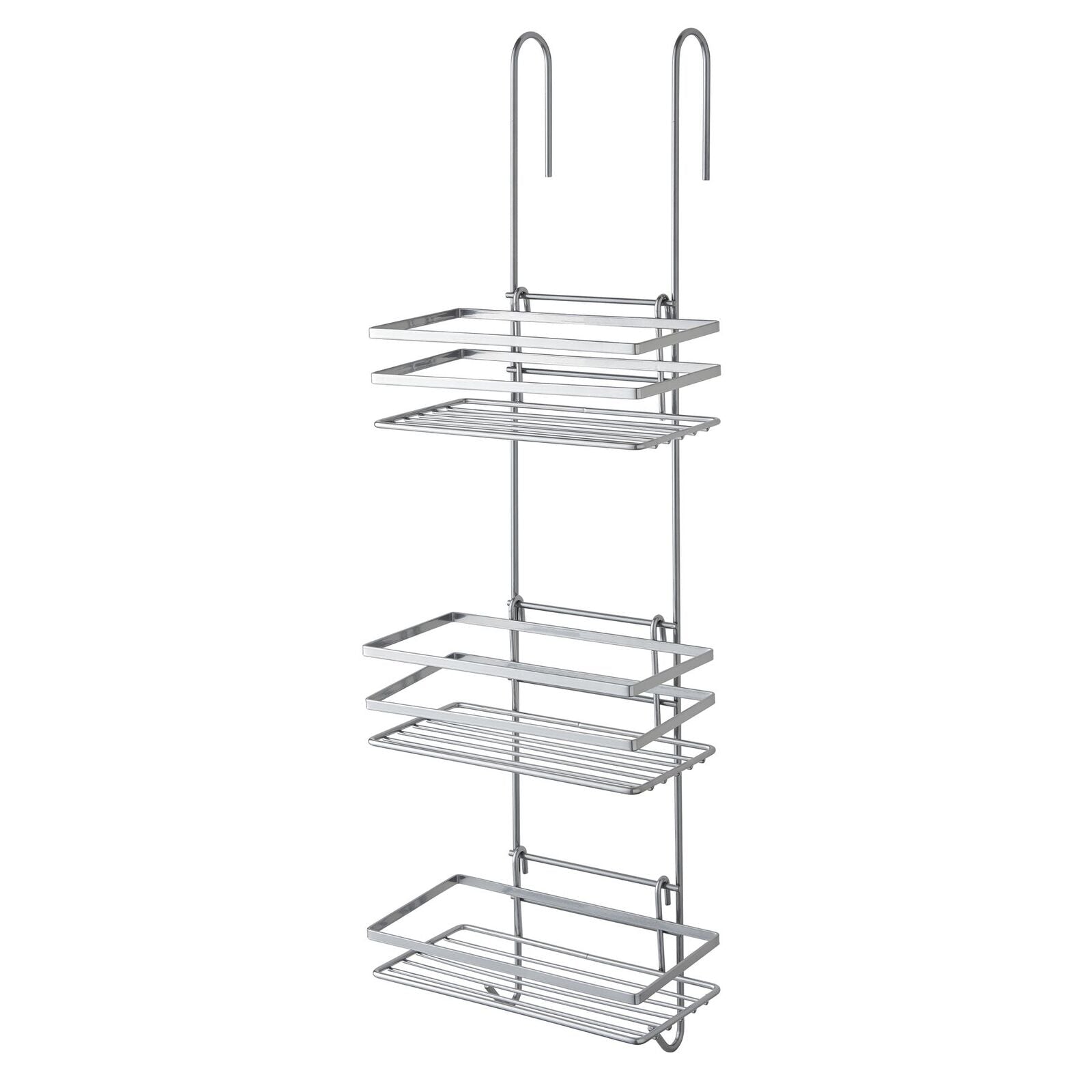 3 Tier Metallic Hanging Shower Caddy Bathroom Storage Shelf Organiser Basket