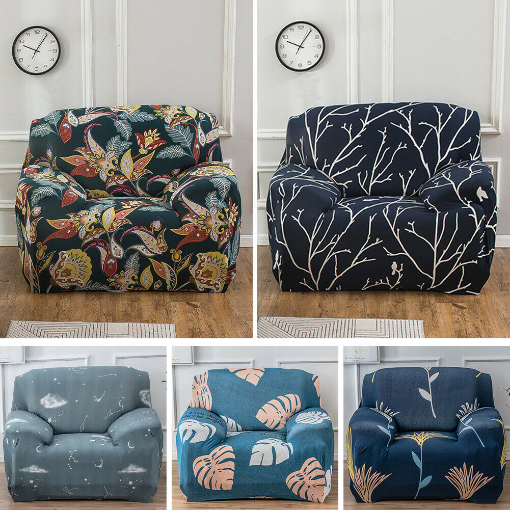 1/2/3 Seater Elastic Floral Sofa Covers Slipcover Settee Stretch Couch Protector
