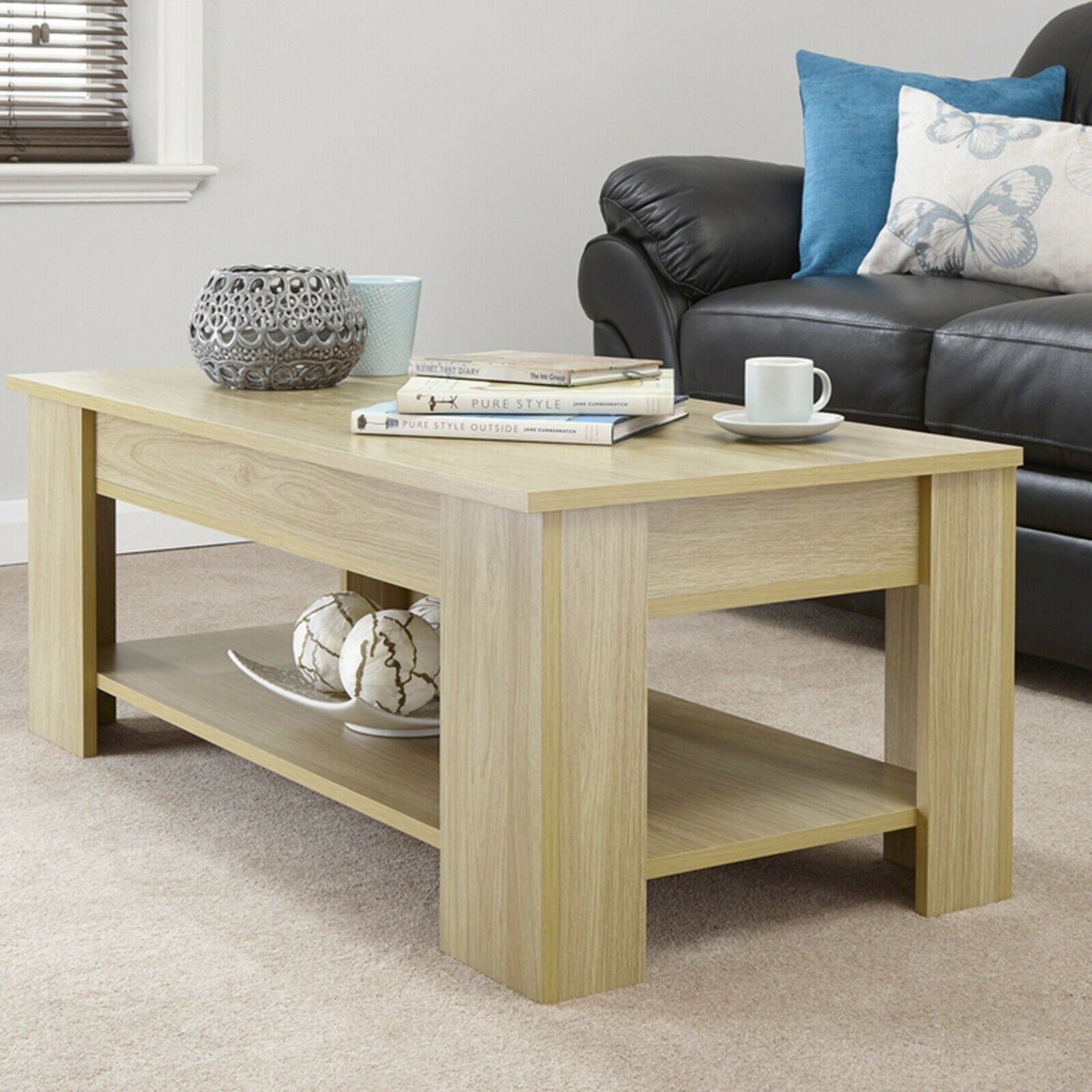 Lift Top Coffee Table With Storage Shelf Wooden Lift Up Desk Drawer Living Room
