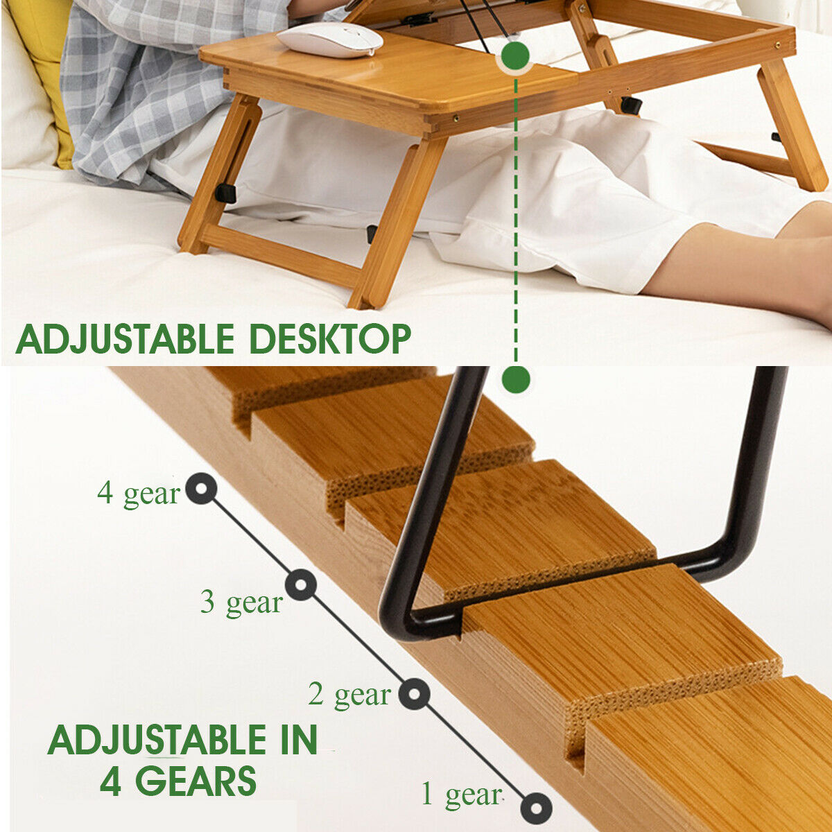 Adjustable wooden deals laptop table