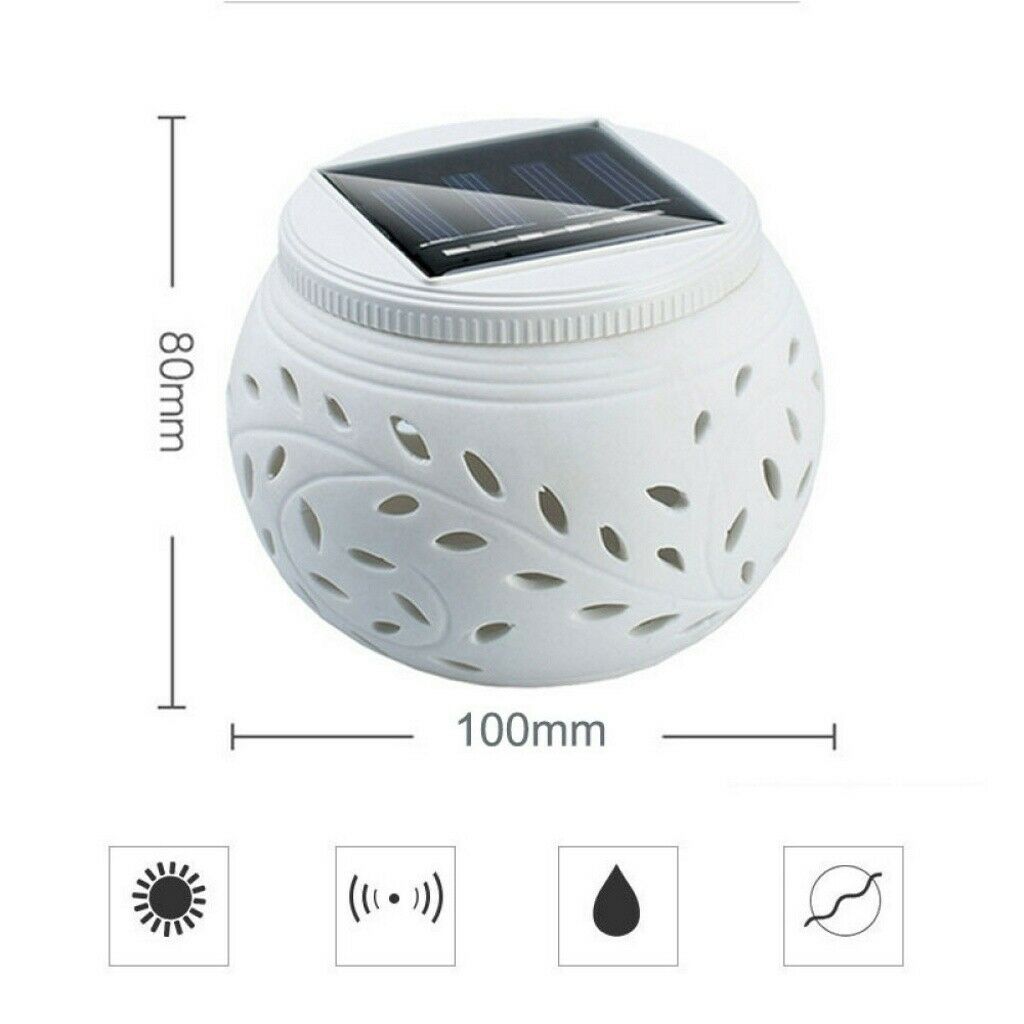 CERAMIC STONE COLOUR CHANGING LED SOLAR POWER LIGHT TABLE GARDEN OUTDOOR LAMP UK (DS-CLS)