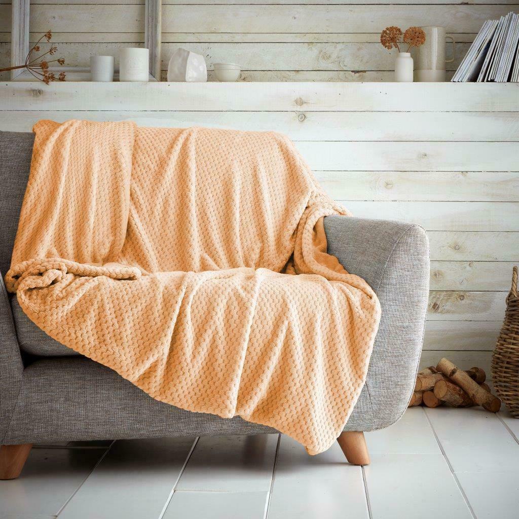 LUXURY TEDDY FLEECE POPCORN THROW OVER FOR SOFA BED BLANKET TRAVEL WARM & COSY