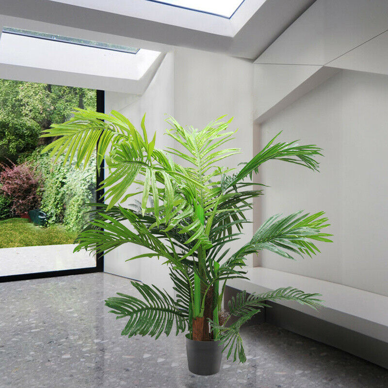4FT Artificial Palm Tree Garden Patio Exotic Topiary Potted Plant Home Office