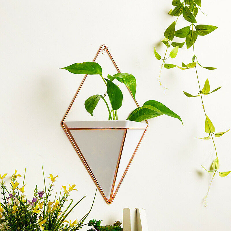 Wall Hanging Flower Plant Pots Geometric Art Decorative Basket Vase Planter Box