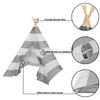 Cotton Canvas Kids Teepee Tent Childrens Wigwam Indoor Outdoor Play House Large