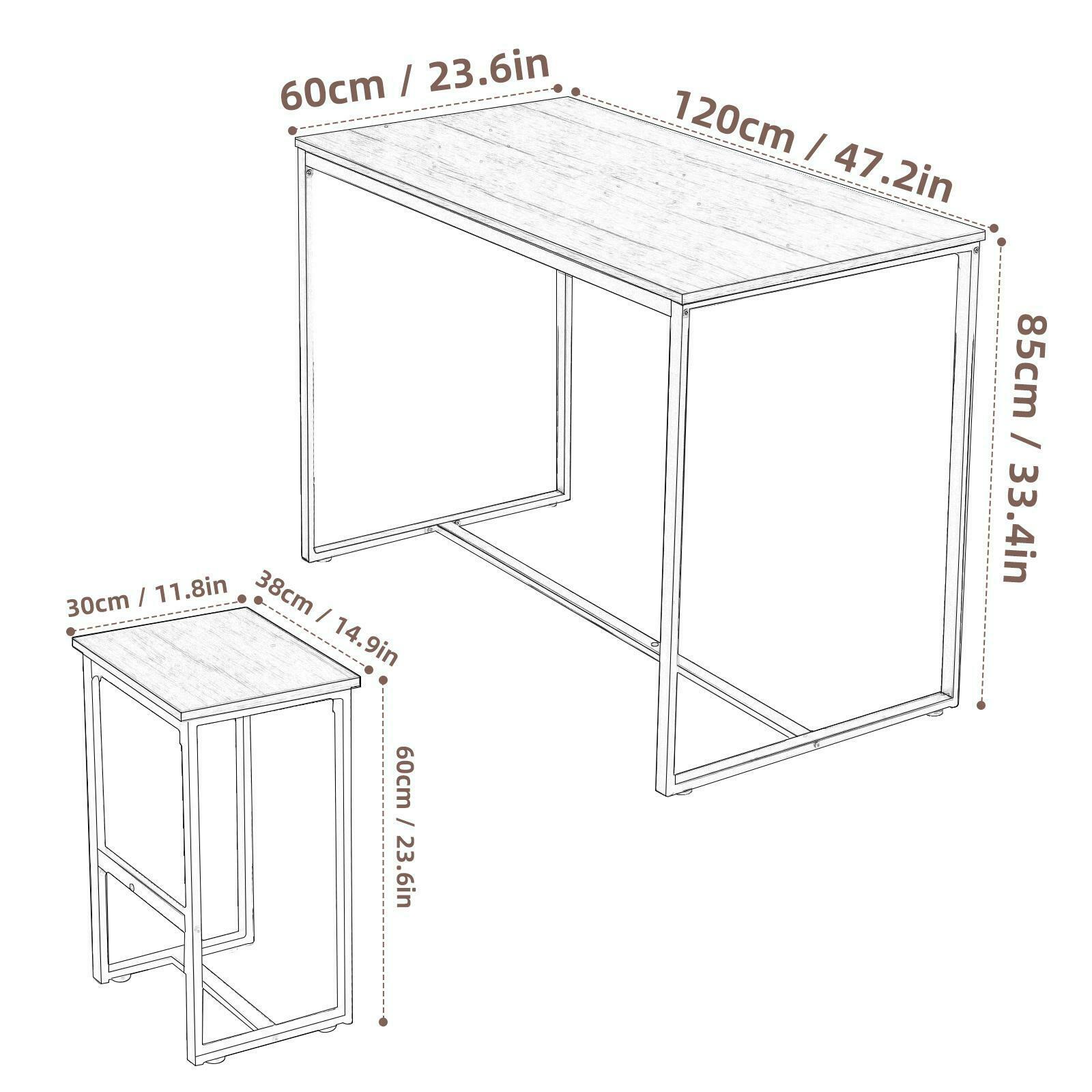Bar Table and Stool Set For Kitchen Dining Room 4 Metal And Wood Stools High
