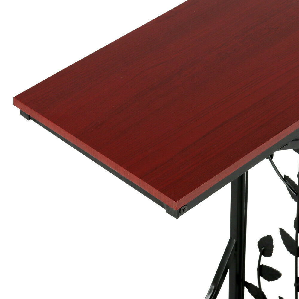 UK 2pcs C Shaped Sofa Side Table End Table Coffee Table Living Room Leaf Pattern