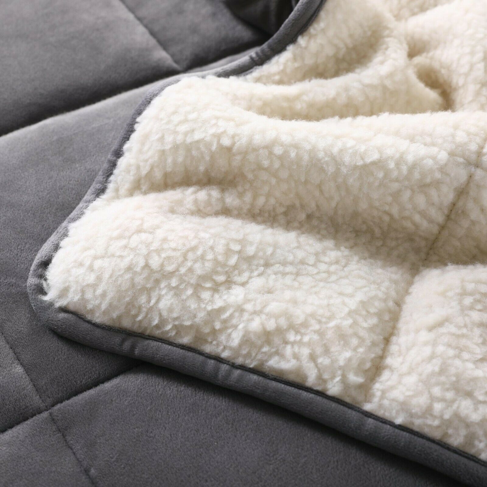 SHERPA FLEECE WEIGHTED BLANKET PLUSH VELVET SOFT WARM SENSORY ANXIETY AUTISM