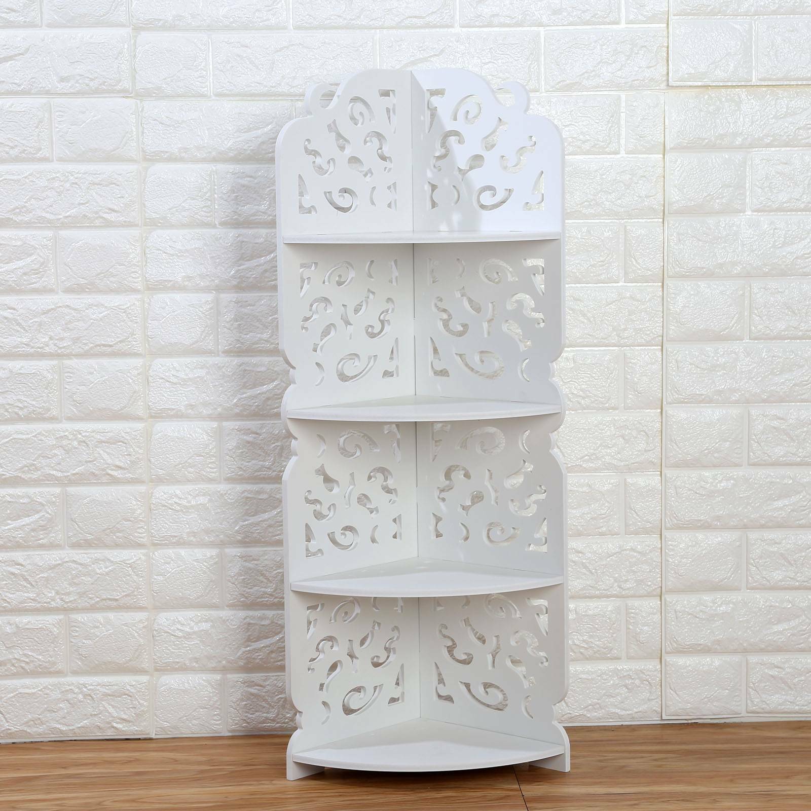 Corner Shelf Stand 4 Tiers Organizer Rack Bathroom Kitchen Storage Display Unit