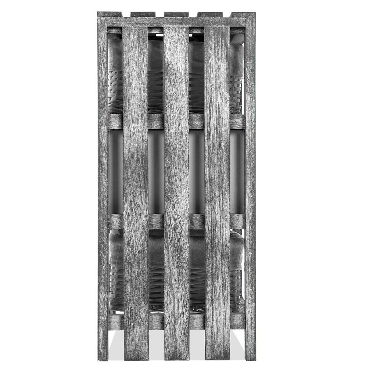 Bedside Table Unit Cabinet Wicker Basket Nightstand Drawer Storage Bathroom New