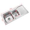 Stainless Steel Kitchen Sink Commercial Catering Single Double Bowl Drainer Kit