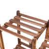 Premium Wood Plant Stand Carbonized 8 Tiered Corner Plant Rack Garden Tall Shelf