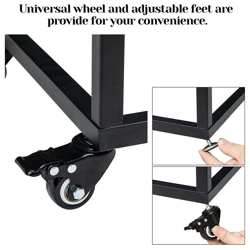 Industrial Sofa Table End Table C-Shape Side Table Coffee Laptop Table Rustic