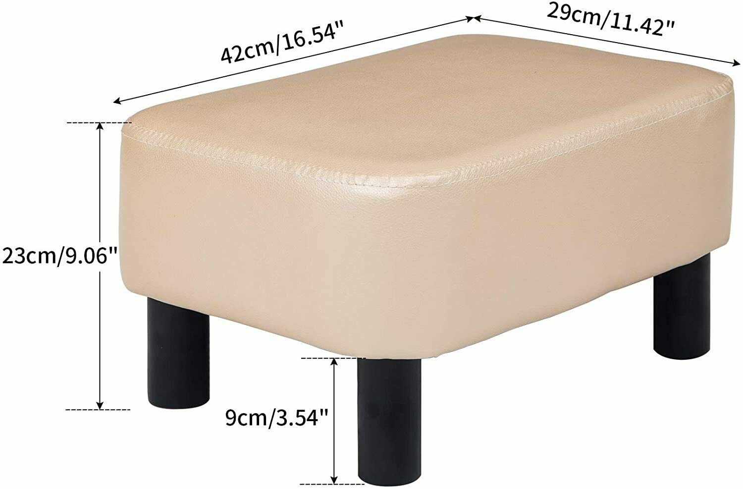 PU Leather Footstool Footrest Stool Pouffe Ottoman Footrest Gift for Parents