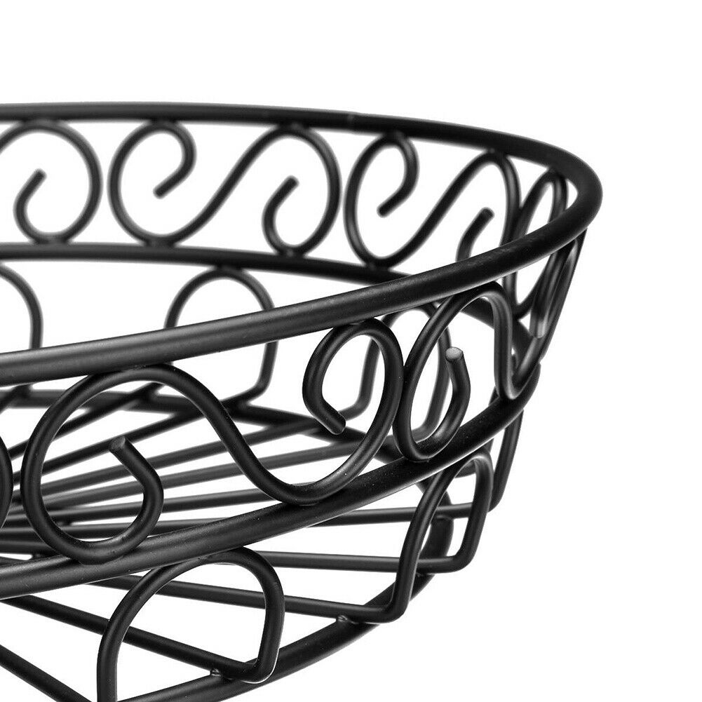 2 Tier Metal Wire Fruit Basket Bread Snake Vegetable Storage Display Holder Bowl