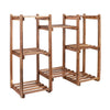 Premium Wood Plant Stand Carbonized 8 Tiered Corner Plant Rack Garden Tall Shelf