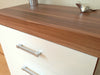 Chest of 4 Drawers in White & Walnut Bedroom Furniture Modern * BRAND NEW*