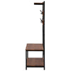 Industrial Coat Rack Stand Bench Clothes Hanging Shoes Storage Free Standing