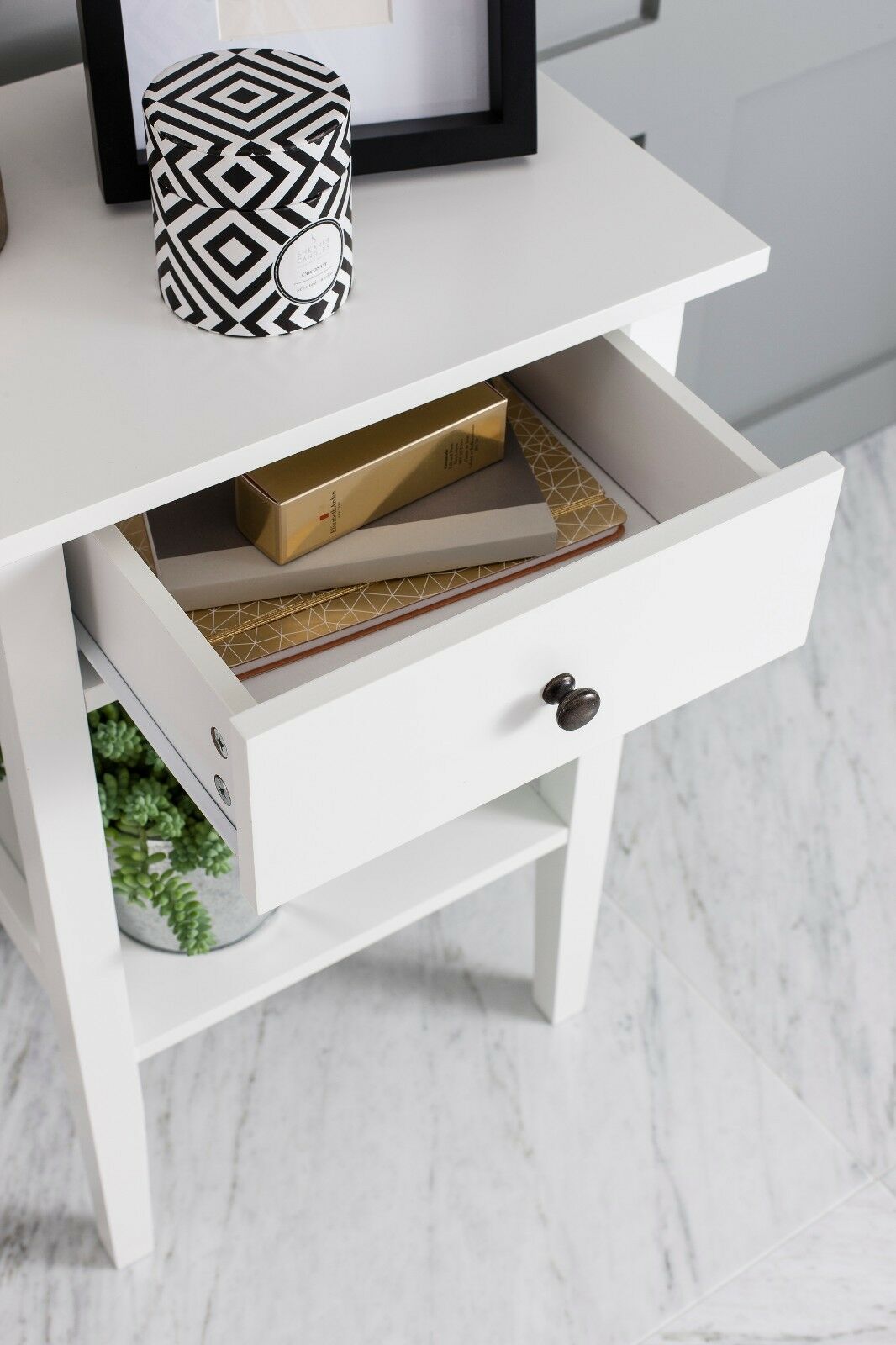 White Trend Bedside Cabinet side table