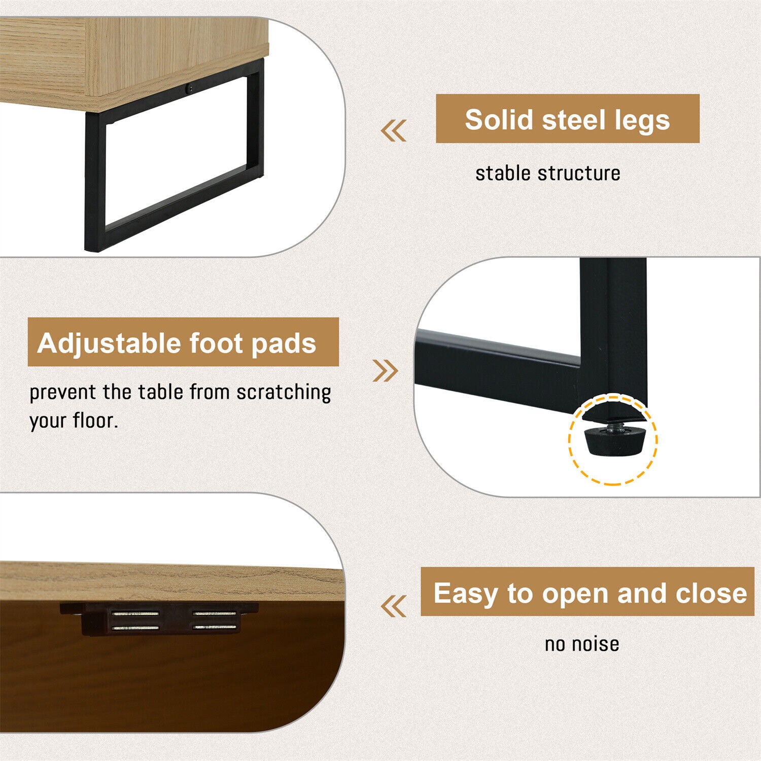 Rattan Sideboard Storage Cabinet Wooden Side Cabinet with 2 Doors 2 Drawers HT