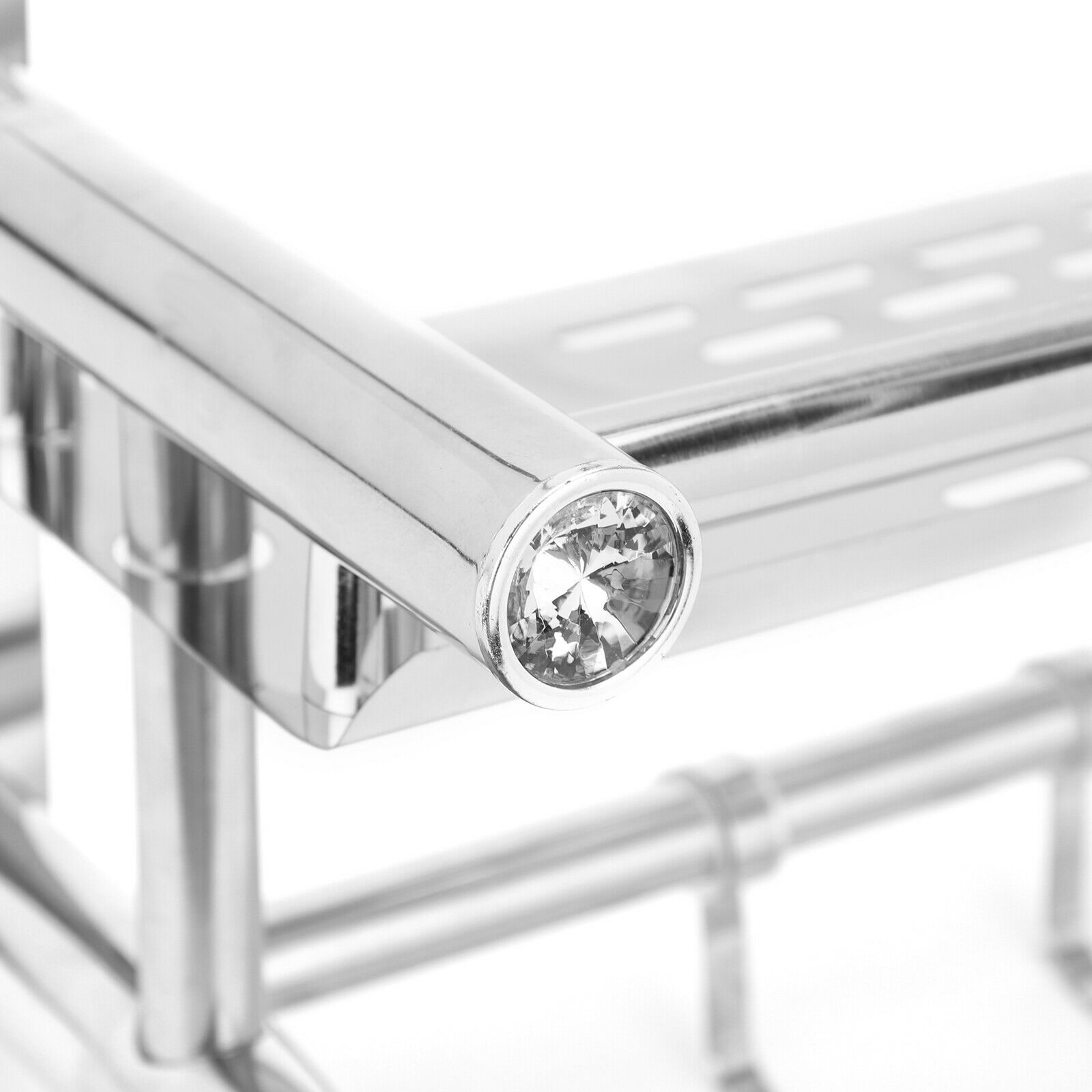 Double-Chrome Towel Rail Holder Stainless Steel Wall Mounted Bathroom Rack Shelf