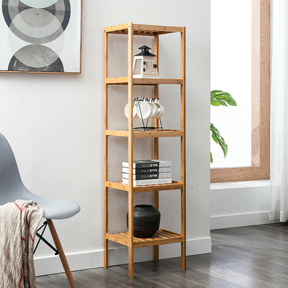 3-4-5 Tier Wooden Storage Display Shelf Bookcase Living Room Bathroom Rack Stand