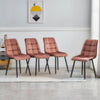 2× Modern Kitchen Dining Chairs Velvet Padded Seat Office Living Room Chair Set