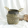 Elegant Seagrass Belly Basket Bag Garden Decor Laundry Storage Plant Pot Basket