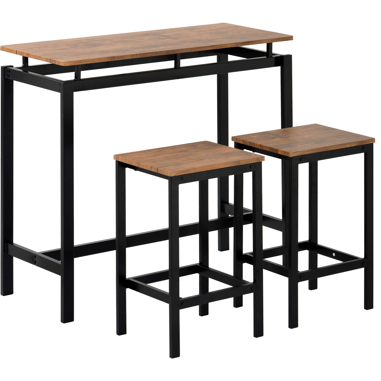 Bar Table and Stool Set For Kitchen Dining Room 2 Bar Stools Chair Industrial